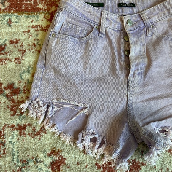 Wild Fable Purple‎ High Waisted Distressed Shorts - Picture 4 of 11